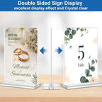 Acrylic Sign Holder 4x6, 20 Pack Clear Table Vertical Double Sided Table Menu - Image 7