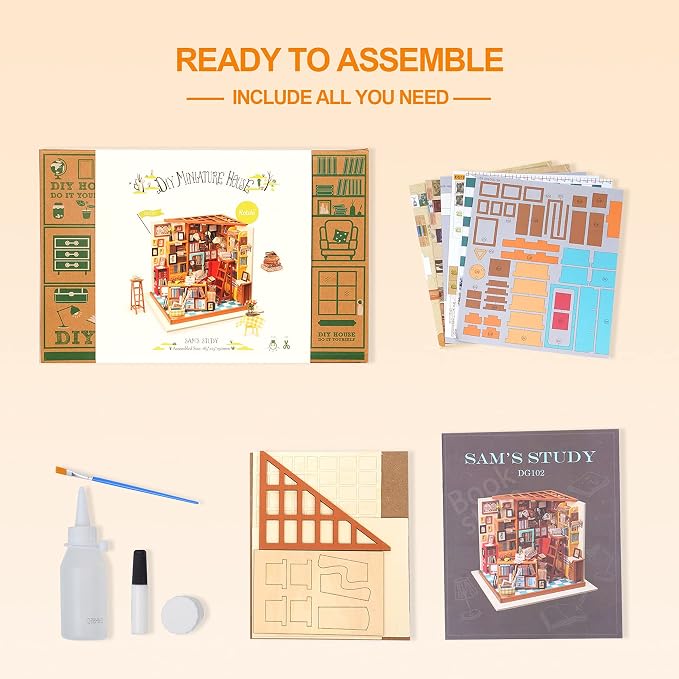 RoWood DIY Miniature Dollhouse Kit, 1:24 Scale Tiny House Building Kits - Image 8
