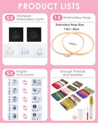 Embroidery Kit for Adult, 5 Sets Mushroom Embroidery Kit for Beginners | - Image 2