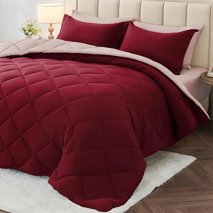 MUXHOMO 7 Pieces Full Comforter Set, Reversible Bed in a Bag Full Size by MUXHOMO