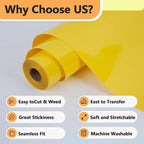 RENLITONG Yellow Iron on Vinyl 12Inch by 13ft Roll Heat Transfer Vinyl - Image 3