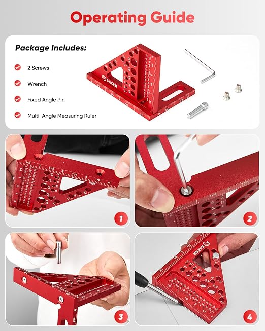 Saker 3D Multi-Angle Measuring Square Ruler, Aluminum Alloy Carpenter Square - Image 8