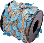 33 feet Natural Twine Blue Leaf Jute 3ply 2MM Rope Hemp Burlap Ribbon String by SPDTECH
