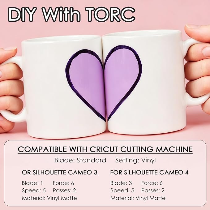 TORC Pink Permanent Vinyl 12" x 14 FT Glossy Pink Adhesive Vinyl Roll Compatible - Image 5