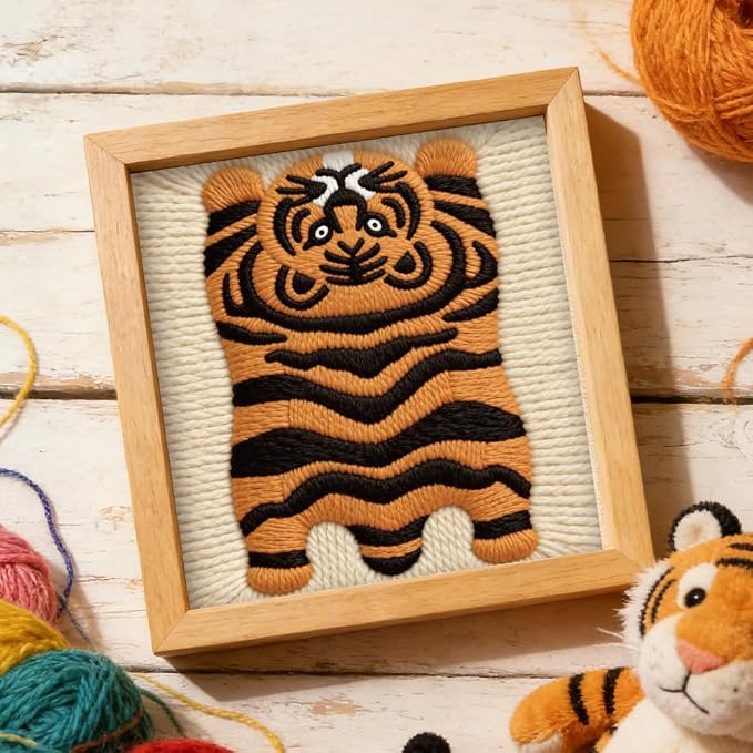 INFUNLY Tiger Punch Needle Kit for Adults Beginners Pre-Printed Punch Needle - Image 3