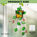 Plant Stained Glass, Stained Glass Window Hanging, Real Handmade Suncatcher - Image 3