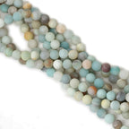 35PCS 10mm Natural Colorful Frosted Amazonite Gemstone Round Loose Beads Stone - Image 4