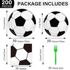 50 Guests Soccer Plates and Napkins Party Supplies Soccer Birthday Party - Image 2