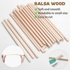 Balsa Wood Sticks Balsa Wood Strips 5/16" x 12", Unfinished Dowel Rods - Image 4