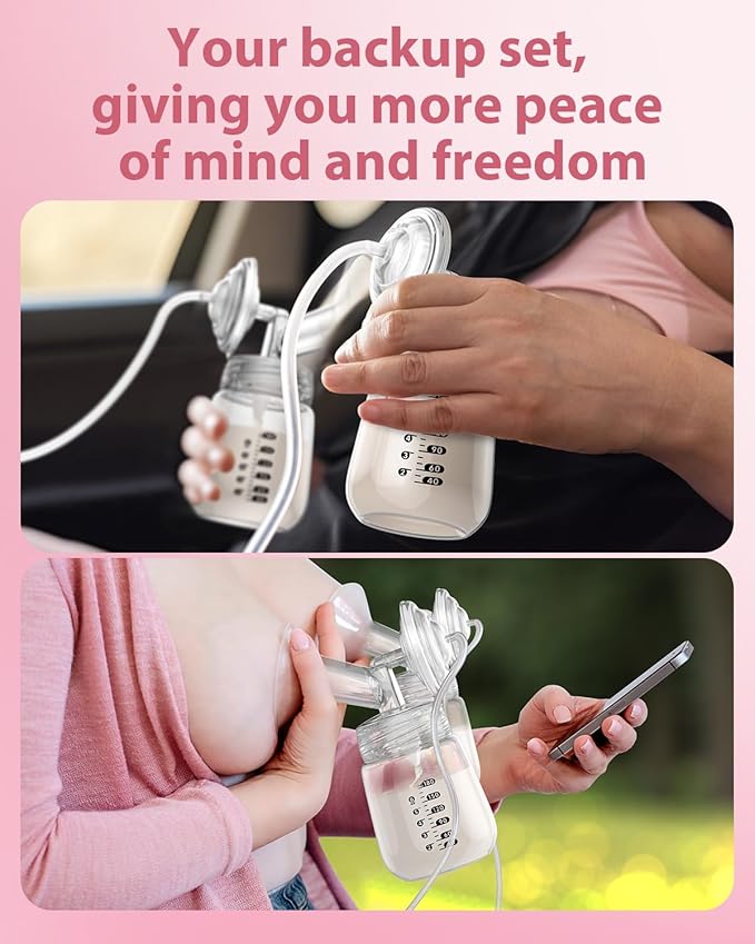 Electric Breast Pump Parts Compatible with Spectra S1/S2/9 Plus, 2Pcs Duckbill Valves and 2Pcs 116mm Flange (Not Original Spectra Accessories)
