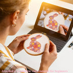 Easter Embroidery Kits for Beginners Adults, Flowers Bunny Embroidery Kits - Image 5