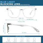 Oilway Blue-Light Blocking Glasses Computer Reading/Gaming/TV/Phones Glasses - Image 5