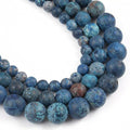 48pcs Natural Matte American Turquoise Gemstone Beads，8mm Frosted Round Loose by Yochus