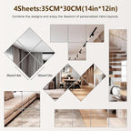 Shiftshade Mirror Wall Full Length, 12X14 Inch Unbreakable Mirror Tiles - Image 2