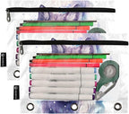 Wolf Watercolor Pencil Pouch for 3 Ring Binder, 2 Pack Waterproof Pencil Bags - Image 2