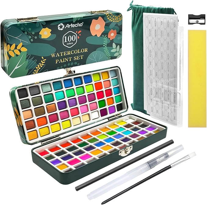 Artecho Watercolor Paint Set 100 Colors by Artecho