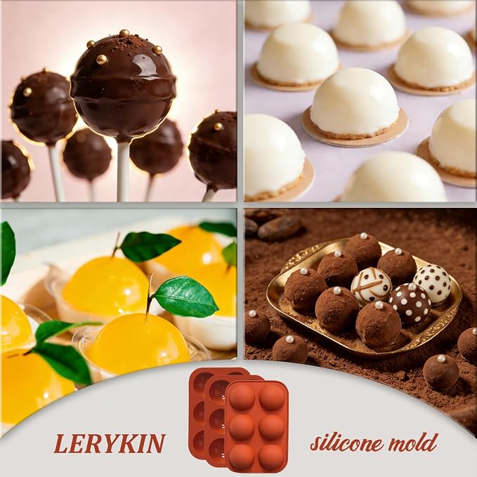 Lerykin 6 Holes Medium Semi Sphere Silicone Molds, 3 Packs Half Sphere Silicone - Image 7