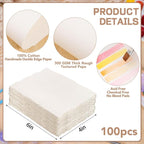 100 Sheets Watercolor Paper 4 x 6inch, 300 GSM Deckled Edge Paper - Image 2