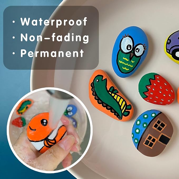 Rock Painting Perfection Markers Pens: 12 Vibrant Colors - Image 4