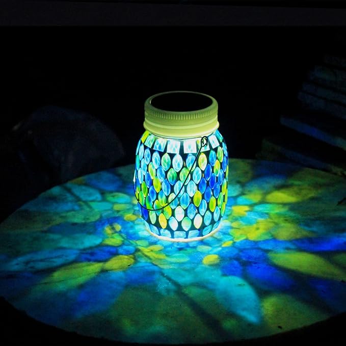 Mosaic Garden Decor Solar Outdoor Hanging Lights, Solar Mosaic Lanterns by solarstatue
