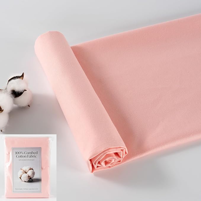 100% Combed Cotton Fabric by The Yard, 66 inches Wide, Premium Soft Breathable by CNSUPMK
