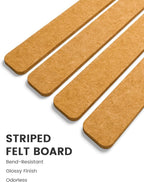 Fluxynara Cork Board Alternative Felt Strip Board 5-Pack 13"x2", Office Pin - Image 3