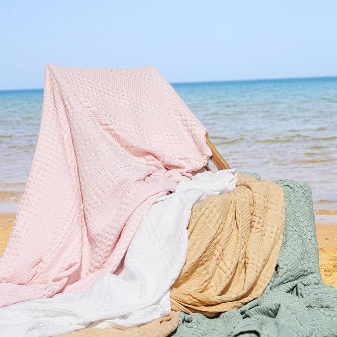 PHF Cooling Waffle Blanket Queen Size, Lightweight 60% Rayon from Bamboo & 40% - Image 6