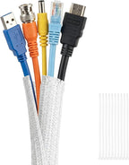 Delamu 10ft - 1/2 inch Cable Sleeve Cord Protector from Pets No Chew, by DELAMU