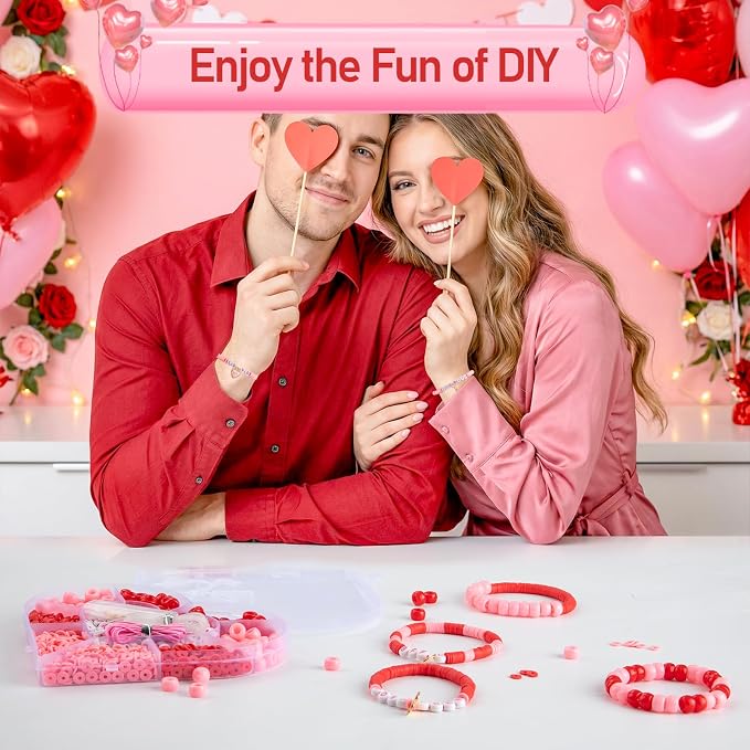 Taybonds Valentine's Day Bracelet Making Kit – Heart-Shaped Bead Box - Image 3
