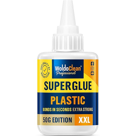WoldoClean Super Glue for Plastic 50g for Instant Strength by WoldoClean