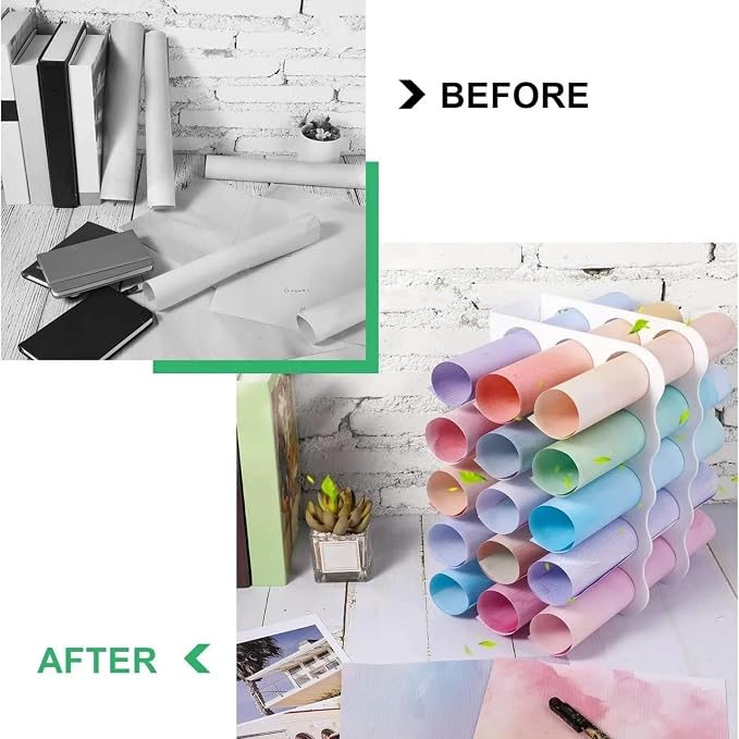 Outus Vinyl Storage Rack Acrylic 15 Holes Vinyl Roll Holder Craft Paper Storage - Image 5