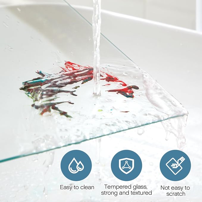 Nuanchu 1 Pcs 9 x 12 Inches Clear Tempered Glass Palette - Image 3