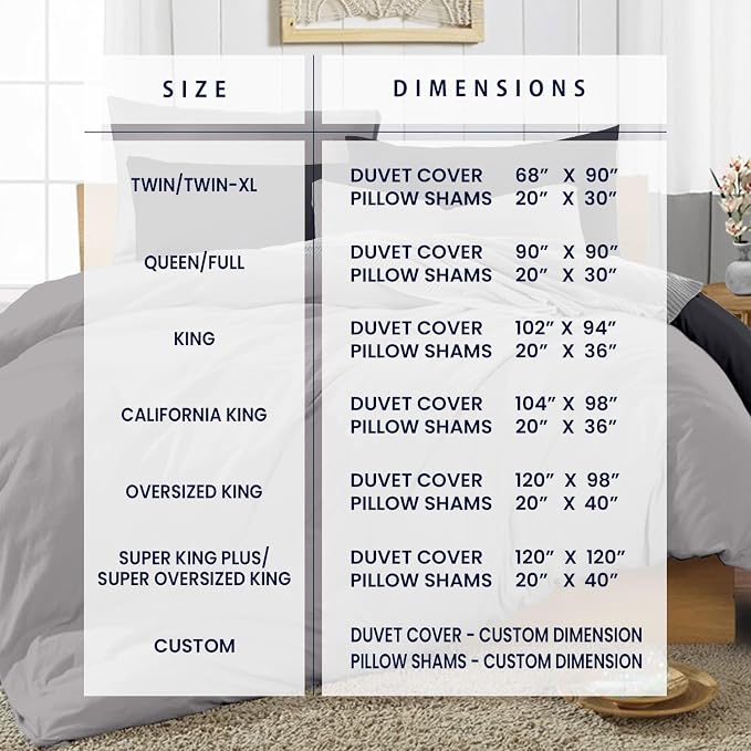 Kotton Culture 120"x120" 3 Pc Super King Plus/Super Oversize King Duvet Cover - Image 4