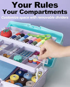 TERGOO 12in 3-Layer Plastic Craft Organizers and Storage, Portable Folding - Image 4