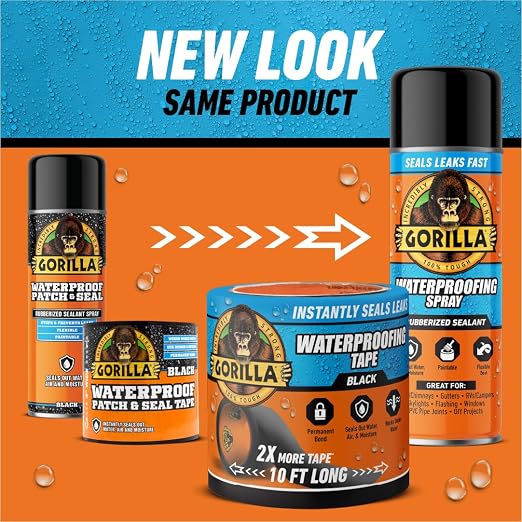 GORILLA Waterproofing Tape, Air & Moisture Barrier, Bonds Metal, Rubber & Vinyl - Image 10