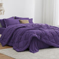 Love's cabin California King Comforter Set Purple, 7 Pieces California King Bed by Lovescabin