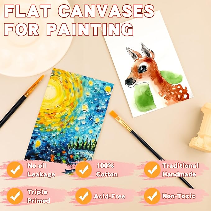 ESRICH 16 Pack 4x6 Inch Small Canvases - Image 3