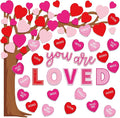 Whaline 99Pcs Valentine's Day Tree Bulletin Board Decoration Red Pink Heart by Whaline