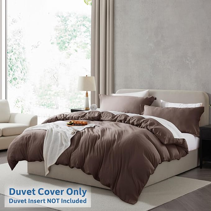 Nestl Chocolate Brown California King Duvet Cover Sets - Image 2