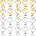 24 PCS Swivel Keychain Clasps, Heavy Duty Heart Shaped Spring Snap Clips by Isslly
