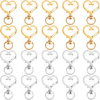 24 PCS Swivel Keychain Clasps, Heavy Duty Heart Shaped Spring Snap Clips by Isslly