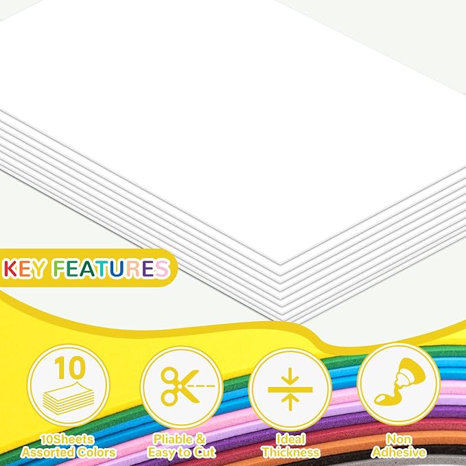 10 Pack Eva Foam Sheets Craft 8 x 12 inch | Foam Paper - Image 3