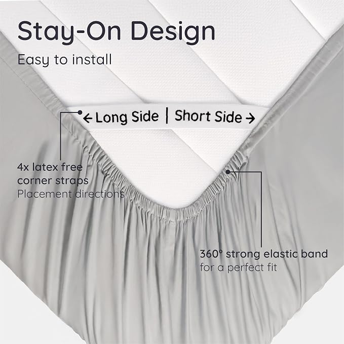 Bambaw 100% Viscose Derived from Bamboo Fitted Sheet Queen Size, Cooling Fitted - Image 5