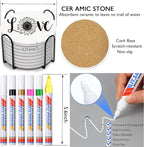 6 Absorbent Ceramic Tiles with Cork Base, Paint Your Own Sunflower Coaster | - Image 5