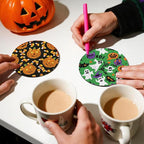 EWJRNSF 8 PCS Cute Ghost Diamond Art Coasters Kit - Image 5