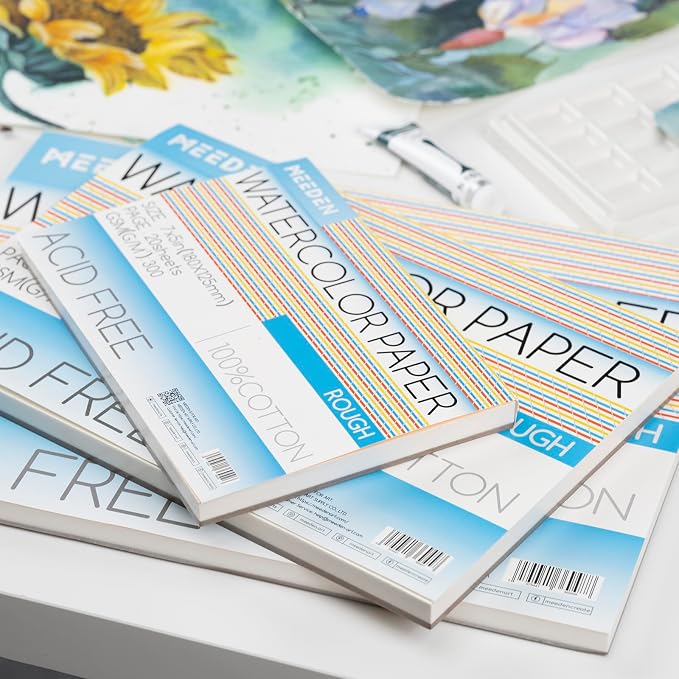 MEEDEN Watercolor Paper Block, 100% Cotton Watercolor Paper Pad of 20 Sheets - Image 6