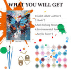 Fountor Paint by Numbers Kit for Adults Beginner, DIY Butterfly Adult Paint by - Image 4