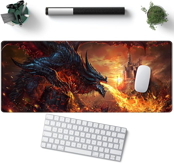 Japanese Desk Mat Dragon Castle Desk Pad Game Aesthetic Mouse Pad Large Gaming - Image 5