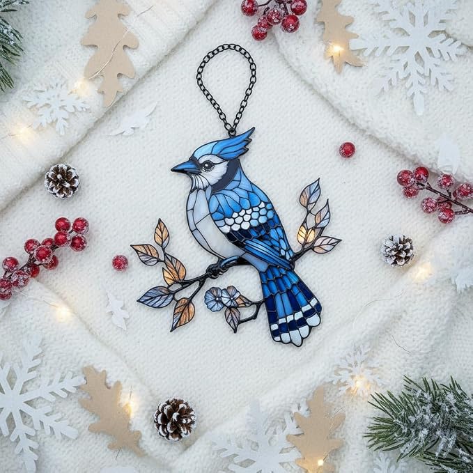 Majestic Blue Jay Acrylic Suncatcher - Image 4