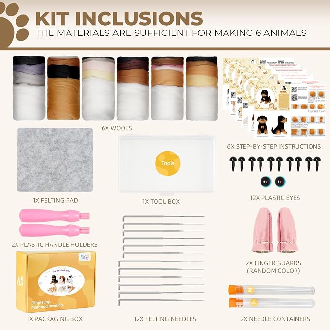 MOREJMTT Needle Felting Kit, Wool Felt Needle Felting Tools Foam Pad, Craft - Image 2